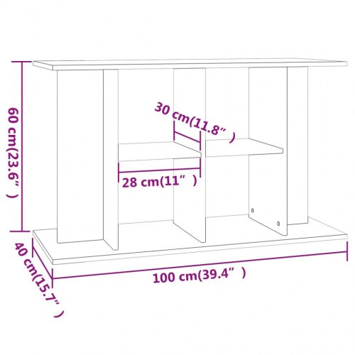 Akvariebord 100 × 40 × 60 cm - konstrueret træ, brun egetræsfarve