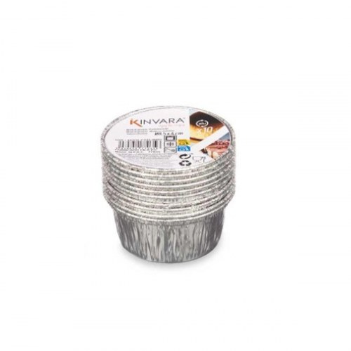 Bageforme engangs i aluminium Kinvara - runde 12 stk. (8,5 × 8 × 8,5 cm)