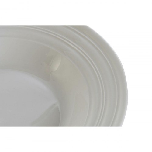 Dyb tallerken - hvid porcelæn, 20 x 20 x 3 cm (4-pak)