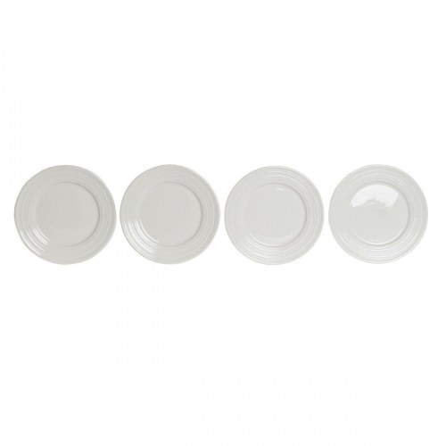 Flad tallerken i hvidt porcelæn - 19 x 19 cm (4 stk.)