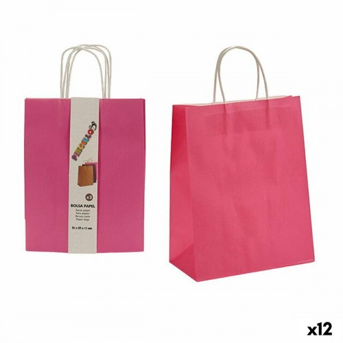 Gaveposer pink papir 11 × 36 × 21 cm - sæt á 2 (12 sæt)