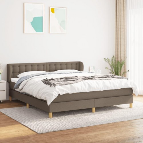 Kontinentalseng med madras 180×200 cm - stof, gråbrun