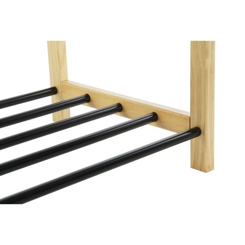 Skostativ Home ESPRIT Sort Stål Fyrretræ 80 x 31 x 32 cm