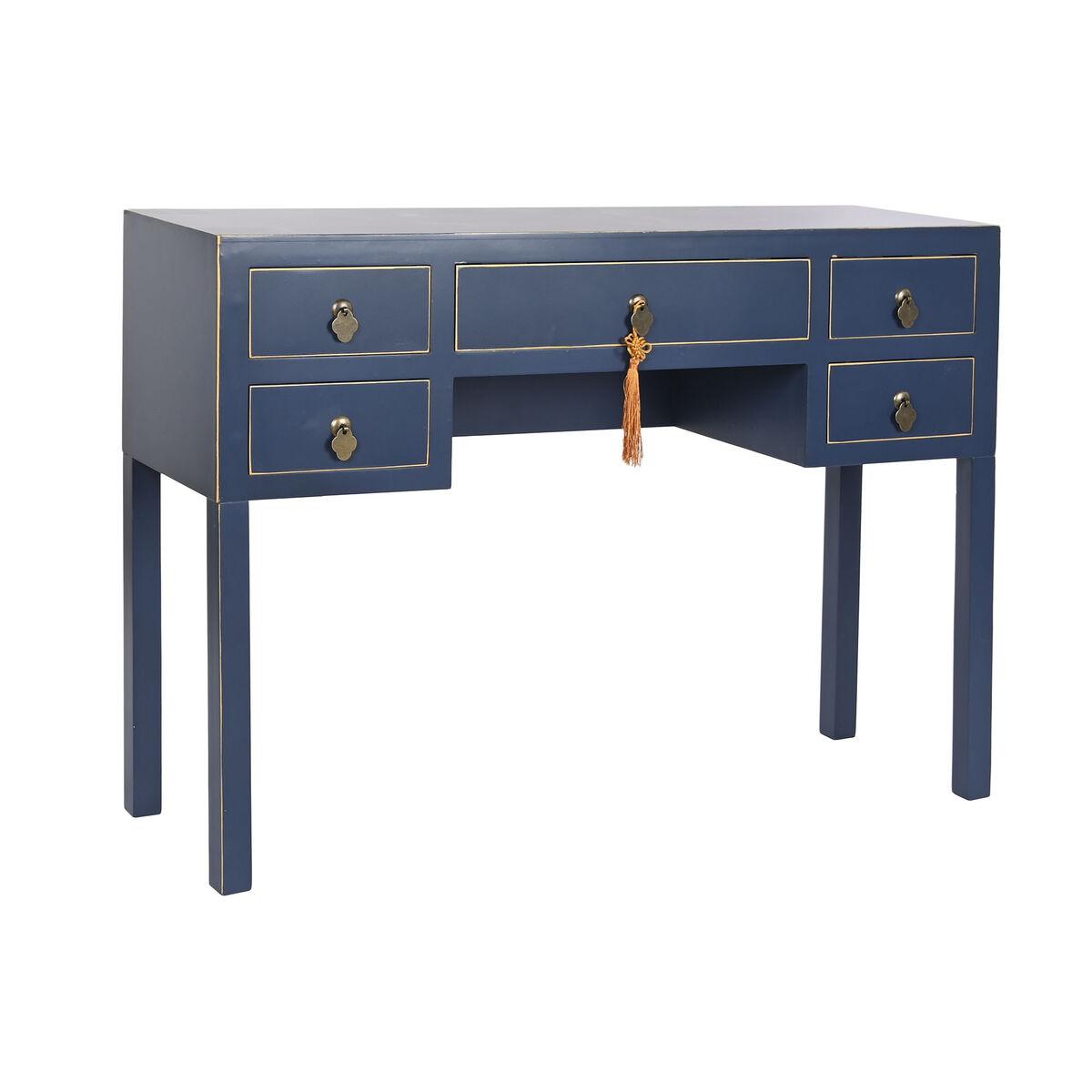 Skrivebord Blå Gylden Metal Fyrretræ Træ Mdf 110 X 35 X 78 Cm
