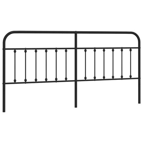 Sengegavl 200 cm metal sort