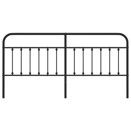 Sengegavl 200 cm metal sort