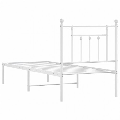 Sengeramme i metal med hovedgærde 75 × 190 cm - hvid
