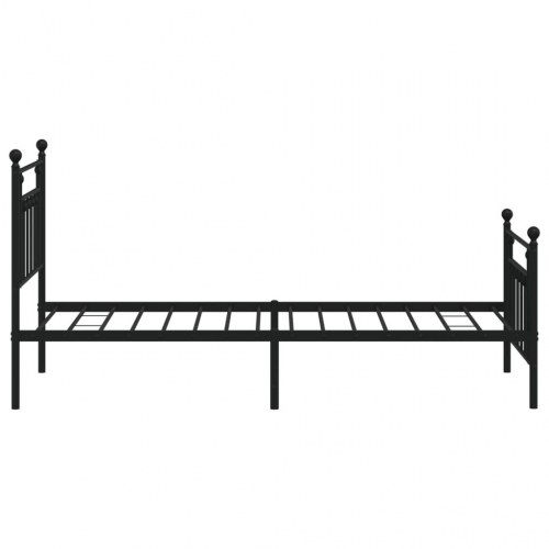 Sengeramme med sengegavl og fodgærde 80x200 cm - metal, sort