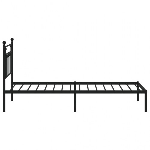 Sengeramme med sengegavl 100×190 cm - metal, sort