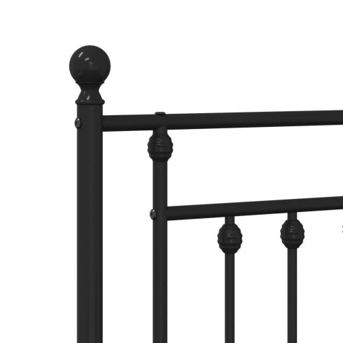 Sengeramme med sengegavl 100×190 cm - metal, sort