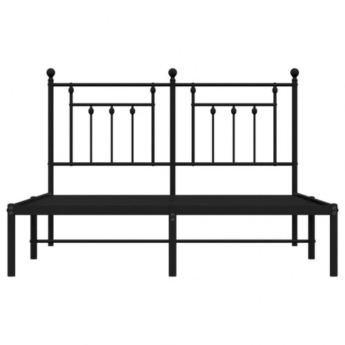 Sengeramme med sengegavl 140x200 cm - metal, sort