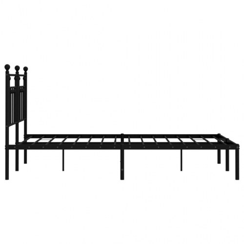 Sengeramme med sengegavl 140x200 cm - metal, sort
