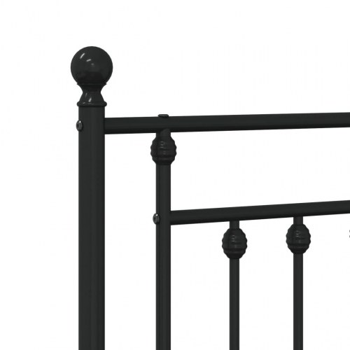 Sengeramme med sengegavl 140x200 cm - metal, sort