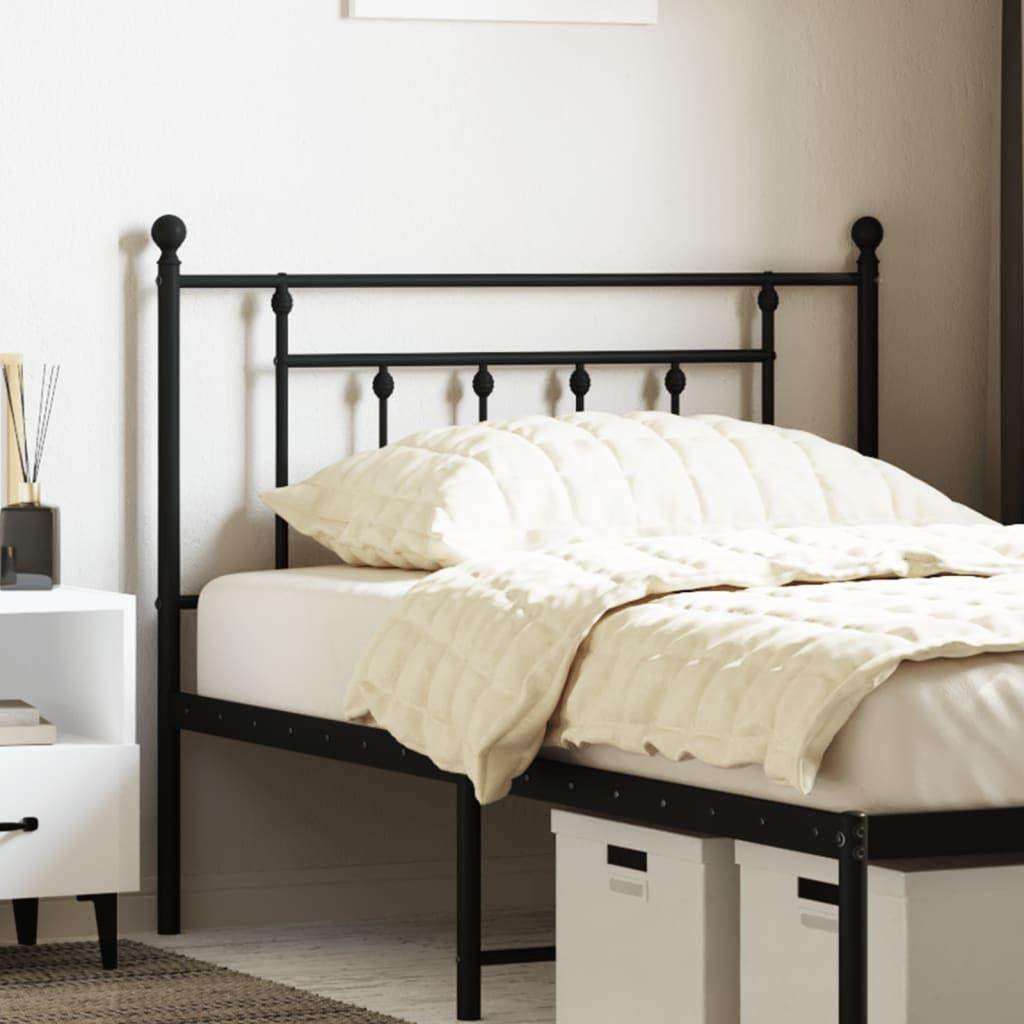 Sengegavl i metal 100 cm - sort, klassisk design