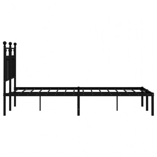 Sengeramme med sengegavl 120×200 cm - metal, sort