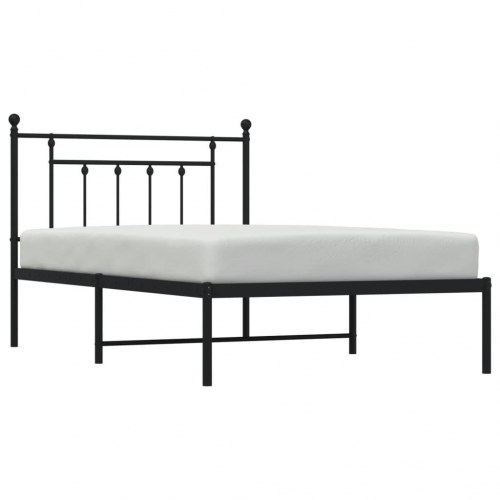 Sengeramme med sengegavl i metal 107×203 cm - sort