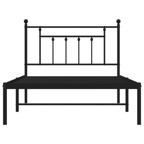 Sengeramme med sengegavl i metal 107×203 cm - sort