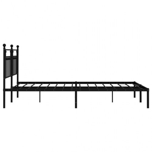 Sengeramme med sengegavl i metal - 183 × 213 cm, sort