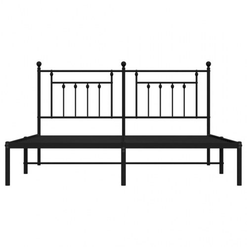 Sengeramme med sengegavl 160×200 cm - metal, sort