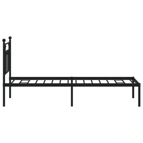 Sengeramme med sengegavl 75×190 cm - metal, sort