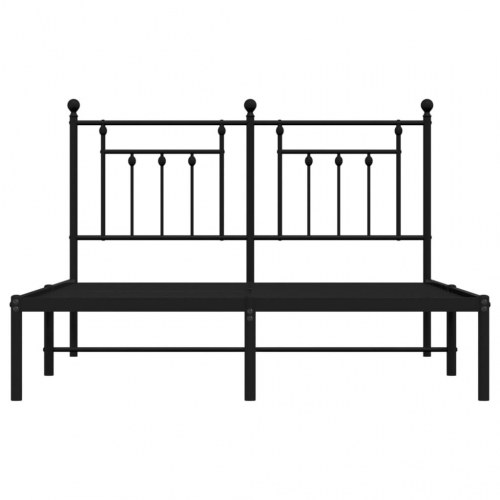 Sengeramme med sengegavl 140×190 cm - metal, sort