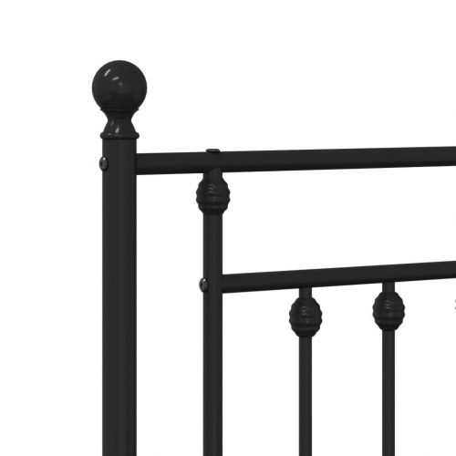 Sengeramme med sengegavl 140×190 cm - metal, sort