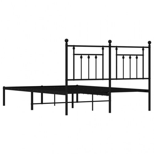 Sengeramme med sengegavl 150 × 200 cm - metal, sort