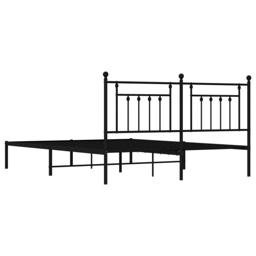 Sengeramme med sengegavl 180x200 cm - metal, sort