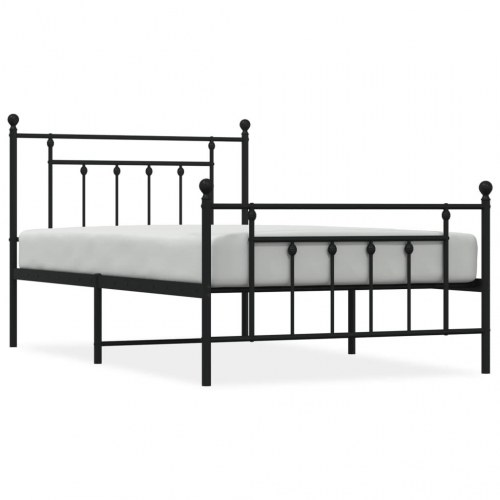 Sengeramme i metal med gavl og fodgærde 107×203 cm - sort