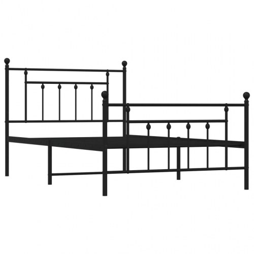 Sengeramme i metal med gavl og fodgærde 107×203 cm - sort