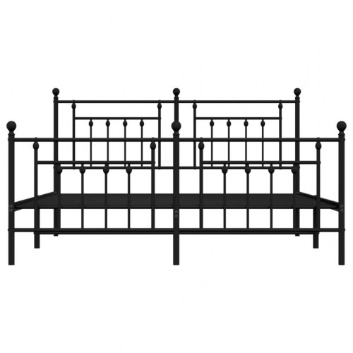 Sengeramme i metal med fodgærde 180x200 cm - sort