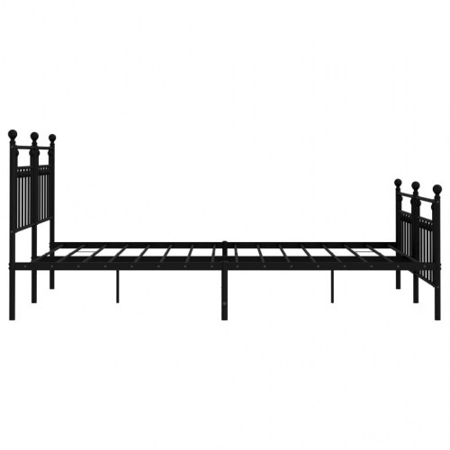 Sengeramme i metal med fodgærde 180x200 cm - sort