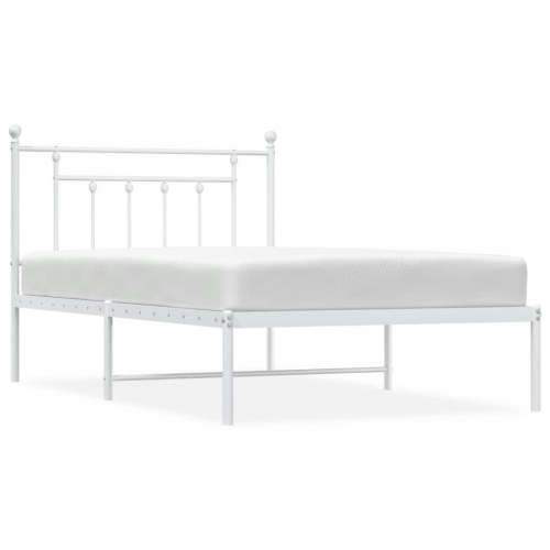 Sengeramme i metal med sengegavl 107×203 cm - hvid