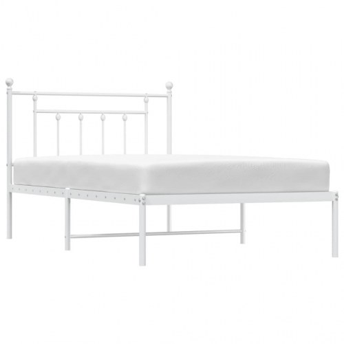 Sengeramme i metal med sengegavl 107×203 cm - hvid