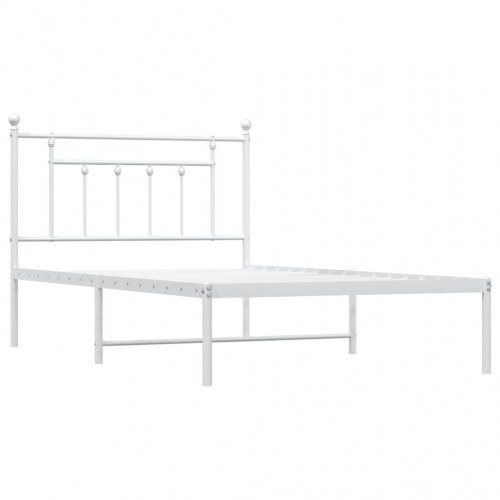 Sengeramme i metal med sengegavl 107×203 cm - hvid