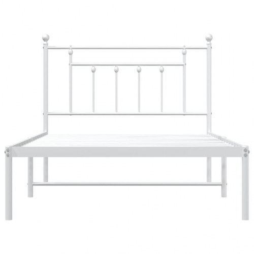 Sengeramme i metal med sengegavl 107×203 cm - hvid