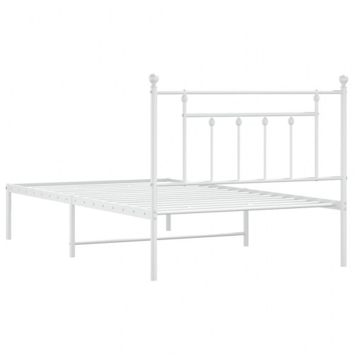 Sengeramme i metal med sengegavl 107×203 cm - hvid