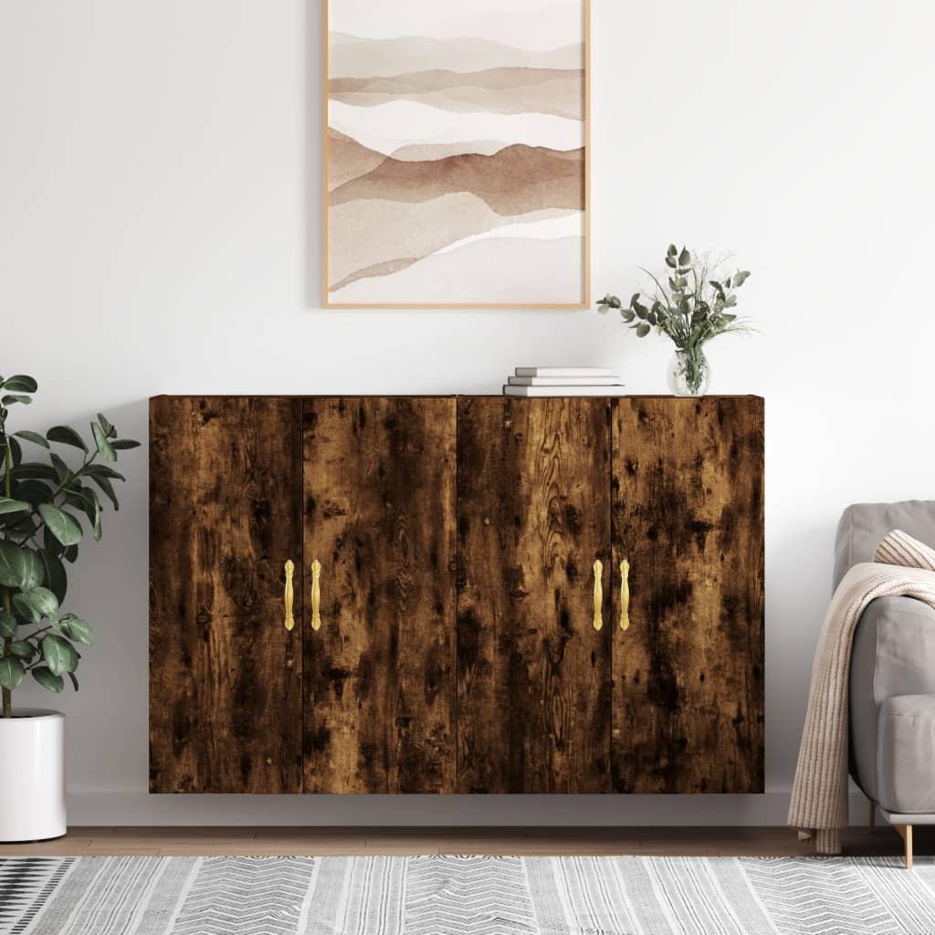 Vægskabe 2 stk. 69,5x34x90 cm røget sonoma-eg billede