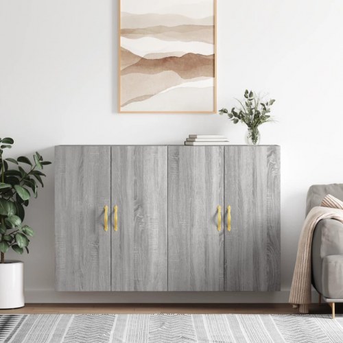 Vægskabe 2 stk. - 69,5×34×90 cm i grå sonoma-eg