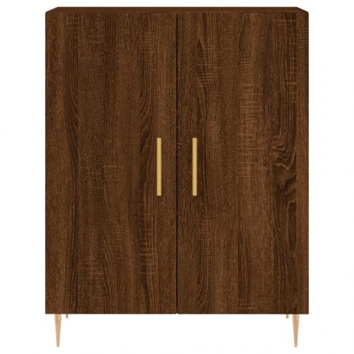 Højskab 69,5x34x180 cm konstrueret træ brun egetræsfarve
