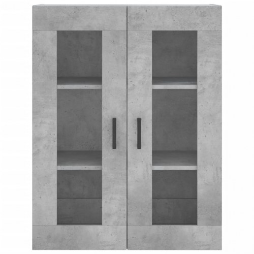 Højskab i konstrueret træ med glas - 69,5×34×180 cm, betongrå