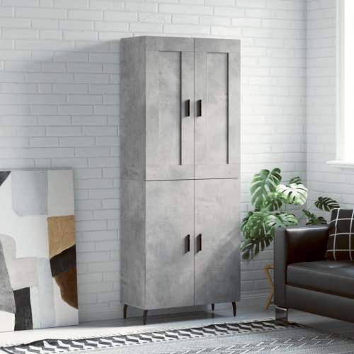 Højskab i konstrueret træ 69,5×34×180 cm - betongrå