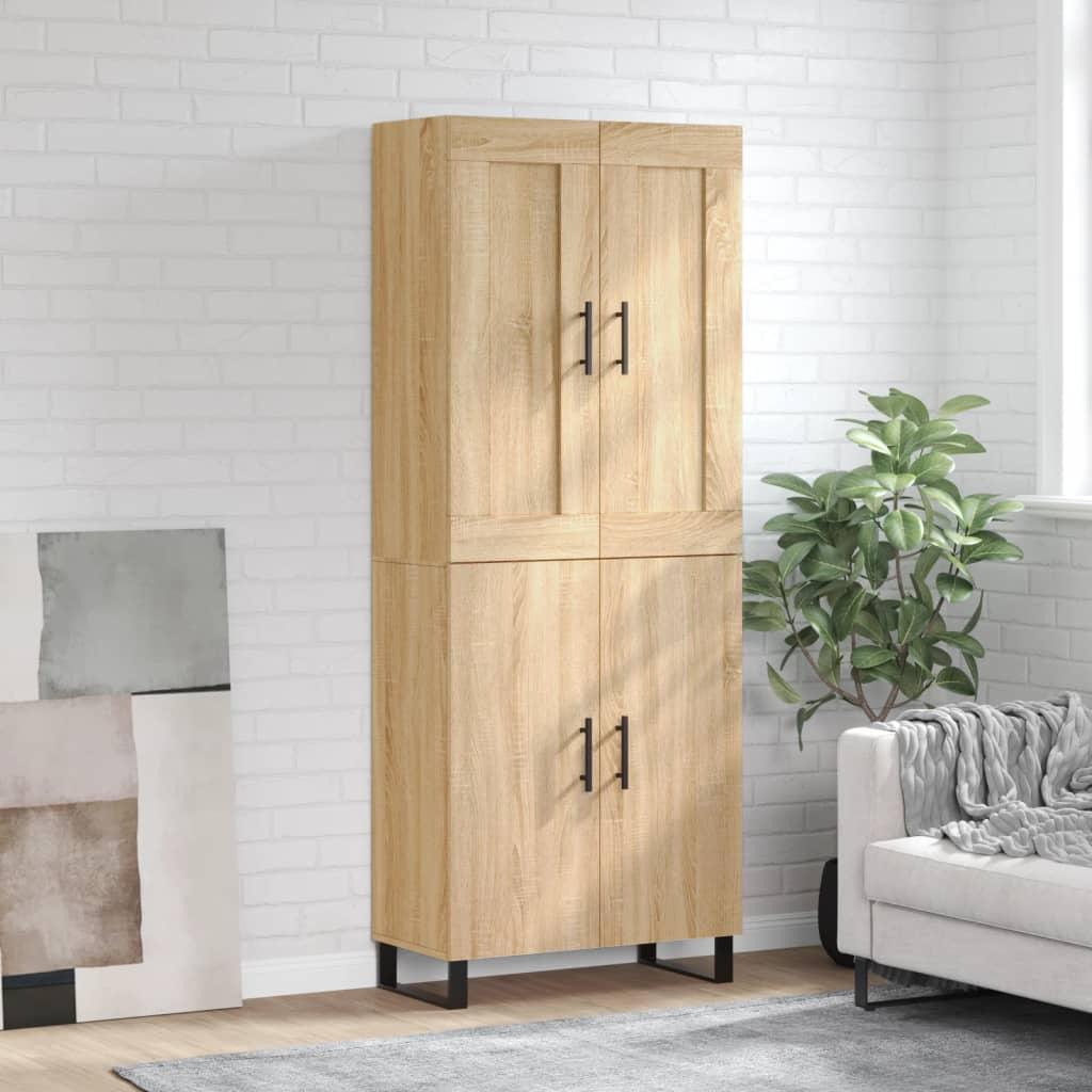 vidaXL højskab 69,5x34x180 cm konstrueret træ sonoma-eg