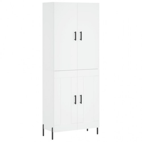 Højskab 69,5×34×180 cm - hvid opbevaringsskab i konstrueret træ