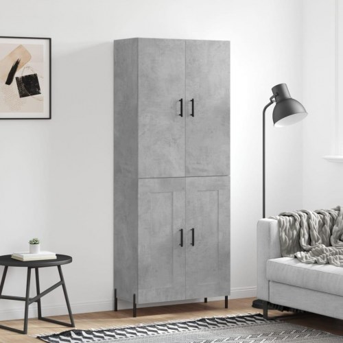 Højskab i konstrueret træ 69,5×34×180 cm - betongrå