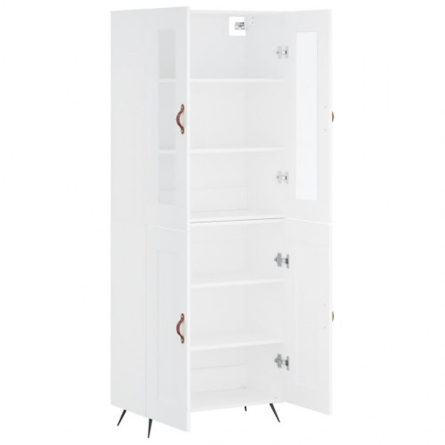Højskab 69,5x34x180 cm konstrueret træ hvid
