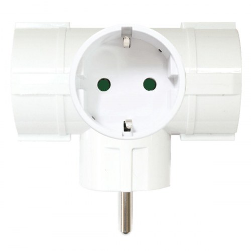 Silver Electronics 9153 stikadapter - hvid 220 V, 16 A, 3x Schuko
