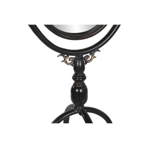 Fritstående gulvspejl - sort metal med krystal, 61 × 62 × 174 cm
