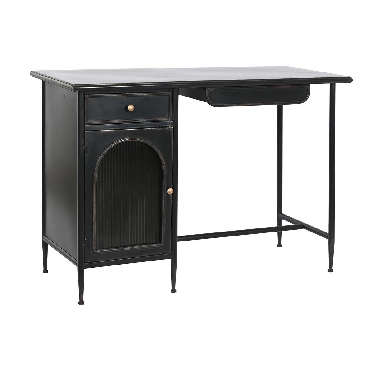 Skrivebord Sort Metal Krystal 120 X 50 X 80 Cm
