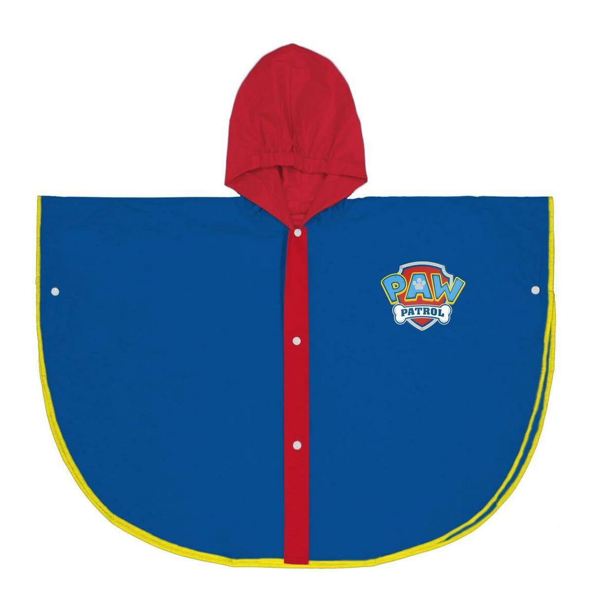 Paw Patrol vandtæt poncho med hætte - blå, 5-6 år